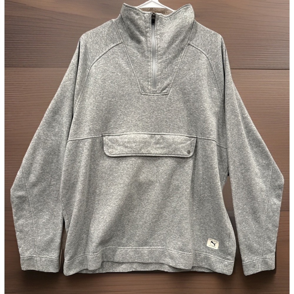 PUMA Golf Carlsbad CA Pullover 1/4 Zip, Size XL, Large Zip Pocket, Gray, Sporty